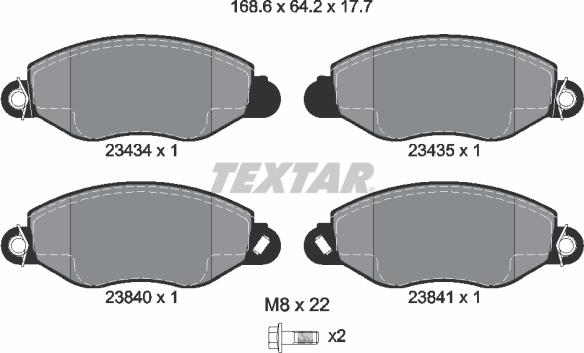 Textar 89006600 - Bremžu komplekts, Disku bremzes ps1.lv