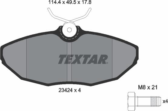 Textar 2342401 - Bremžu uzliku kompl., Disku bremzes ps1.lv