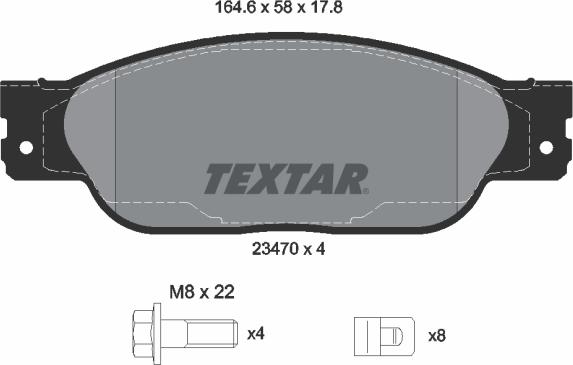 Textar 2347001 - Bremžu uzliku kompl., Disku bremzes ps1.lv