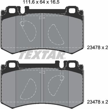 Textar 2347801 - Bremžu uzliku kompl., Disku bremzes ps1.lv