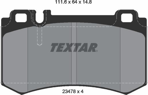 Textar 2347802 - Bremžu uzliku kompl., Disku bremzes ps1.lv