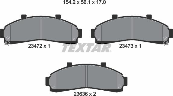 Textar 2347201 - Bremžu uzliku kompl., Disku bremzes ps1.lv