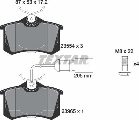 Textar 2355403 - Bremžu uzliku kompl., Disku bremzes ps1.lv