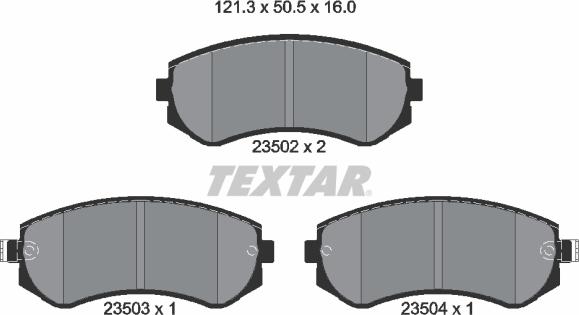 Textar 2350201 - Bremžu uzliku kompl., Disku bremzes ps1.lv