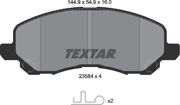 Textar 2358401 - Bremžu uzliku kompl., Disku bremzes ps1.lv