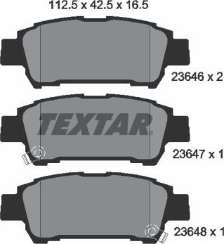 Textar 2364601 - Bremžu uzliku kompl., Disku bremzes ps1.lv