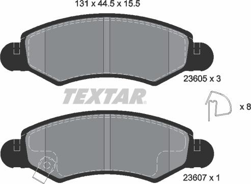 Textar 2360501 - Bremžu uzliku kompl., Disku bremzes ps1.lv