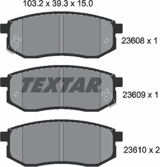 Textar 2360801 - Bremžu uzliku kompl., Disku bremzes ps1.lv