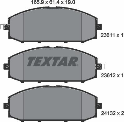 Textar 2361101 - Bremžu uzliku kompl., Disku bremzes ps1.lv