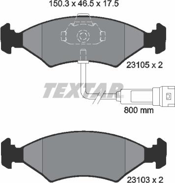 Textar 2310501 - Bremžu uzliku kompl., Disku bremzes ps1.lv