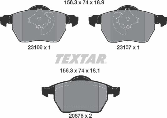 Textar 2310601 - Bremžu uzliku kompl., Disku bremzes ps1.lv