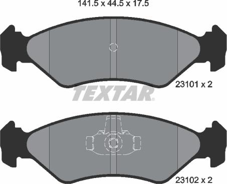 Textar 2310101 - Bremžu uzliku kompl., Disku bremzes ps1.lv