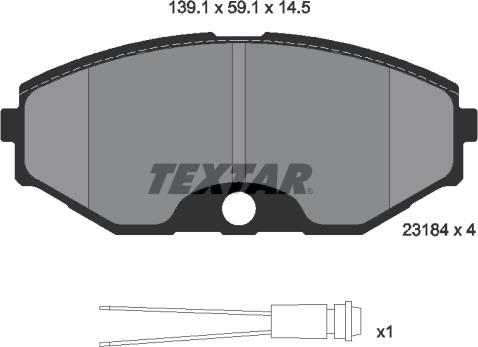 Textar 2318402 - Bremžu uzliku kompl., Disku bremzes ps1.lv