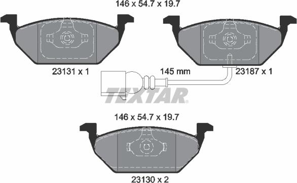 Textar 2313101 - Bremžu uzliku kompl., Disku bremzes ps1.lv