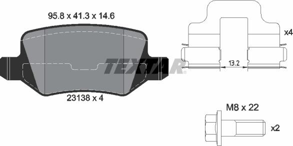 Textar 2313803 - Bremžu uzliku kompl., Disku bremzes ps1.lv