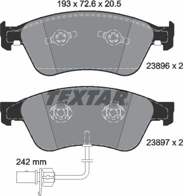 Textar 2389601 - Bremžu uzliku kompl., Disku bremzes ps1.lv