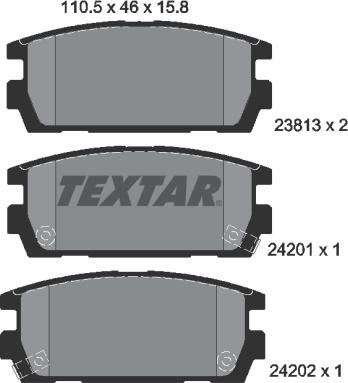 Textar 2381301 - Bremžu uzliku kompl., Disku bremzes ps1.lv