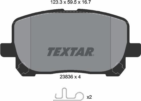 Textar 2383601 - Bremžu uzliku kompl., Disku bremzes ps1.lv