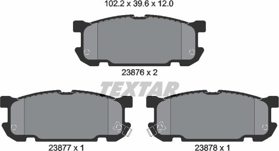 Textar 2387601 - Bremžu uzliku kompl., Disku bremzes ps1.lv