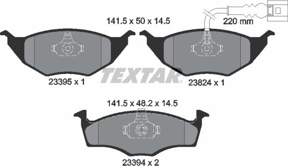 Textar 2339502 - Bremžu uzliku kompl., Disku bremzes ps1.lv