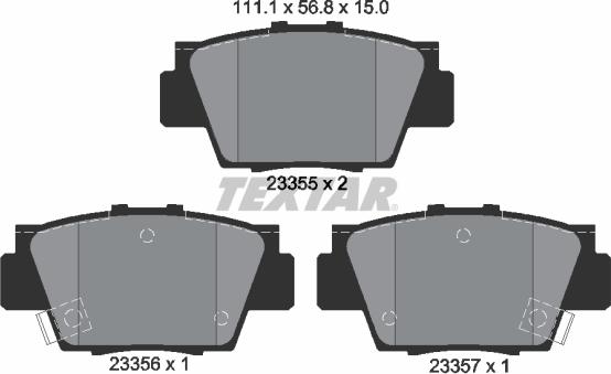 Textar 2335501 - Bremžu uzliku kompl., Disku bremzes ps1.lv