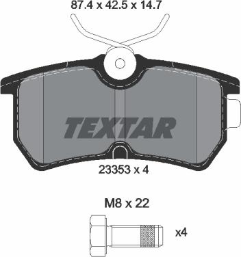 Textar 2335301 - Bremžu uzliku kompl., Disku bremzes ps1.lv