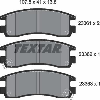 Textar 2336101 - Bremžu uzliku kompl., Disku bremzes ps1.lv