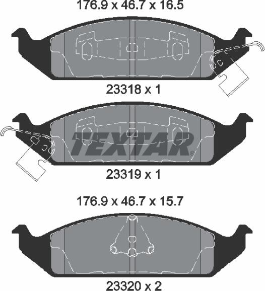 Textar 2331801 - Bremžu uzliku kompl., Disku bremzes ps1.lv