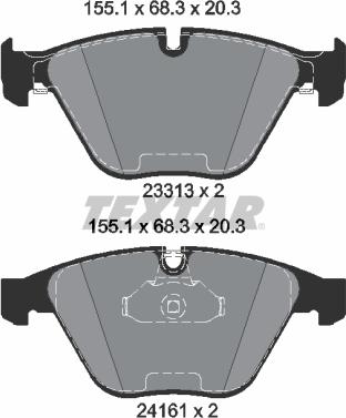 Textar 2331303 - Bremžu uzliku kompl., Disku bremzes ps1.lv