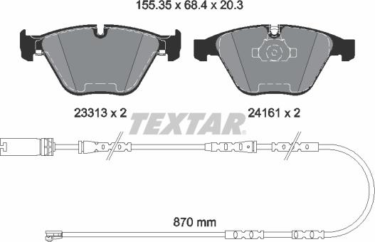 Textar 2331307 - Bremžu uzliku kompl., Disku bremzes ps1.lv