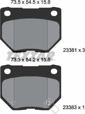 Textar 2338102 - Bremžu uzliku kompl., Disku bremzes ps1.lv