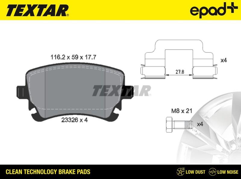 Textar 2332601CP - Bremžu uzliku kompl., Disku bremzes ps1.lv