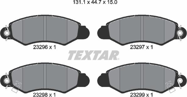 Textar 2329601 - Bremžu uzliku kompl., Disku bremzes ps1.lv