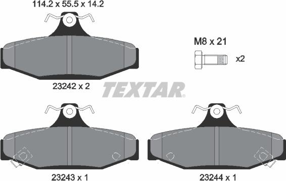 Textar 2324201 - Bremžu uzliku kompl., Disku bremzes ps1.lv