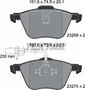 Textar 2326903 - Bremžu uzliku kompl., Disku bremzes ps1.lv