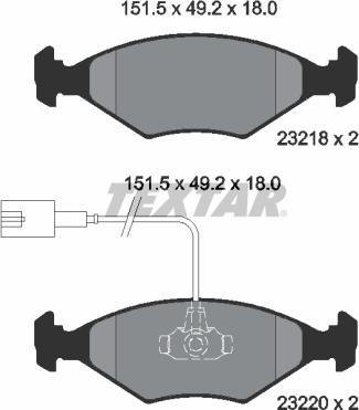 Textar 2321801 - Bremžu uzliku kompl., Disku bremzes ps1.lv