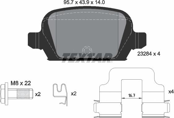 Textar 2328404 - Bremžu uzliku kompl., Disku bremzes ps1.lv