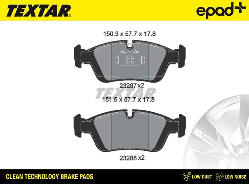 Textar 2328702CP - Bremžu uzliku kompl., Disku bremzes ps1.lv