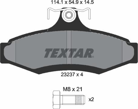 Textar 2323701 - Bremžu uzliku kompl., Disku bremzes ps1.lv