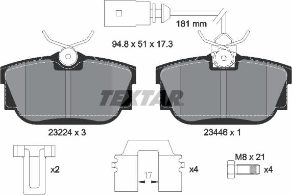 Textar 2322416 - Bremžu uzliku kompl., Disku bremzes ps1.lv