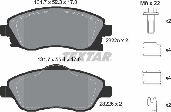 Textar 89005800 - Bremžu komplekts, Disku bremzes ps1.lv