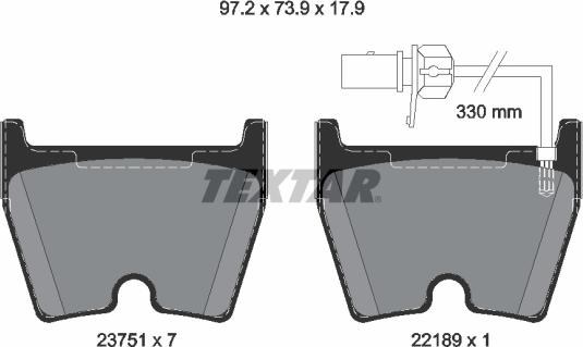 Textar 2375104 - Bremžu uzliku kompl., Disku bremzes ps1.lv