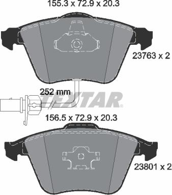 Textar 2376302 - Bremžu uzliku kompl., Disku bremzes ps1.lv