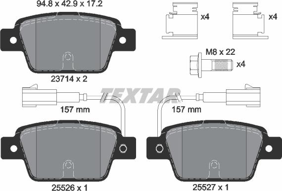 Textar 2371403 - Bremžu uzliku kompl., Disku bremzes ps1.lv