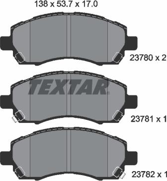 Textar 2378001 - Bremžu uzliku kompl., Disku bremzes ps1.lv