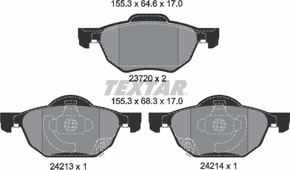 Textar 2372001 - Bremžu uzliku kompl., Disku bremzes ps1.lv