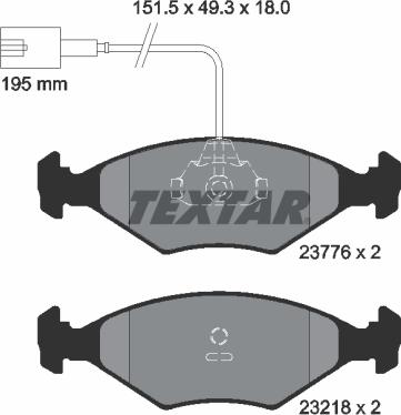 Textar 2377601 - Bremžu uzliku kompl., Disku bremzes ps1.lv