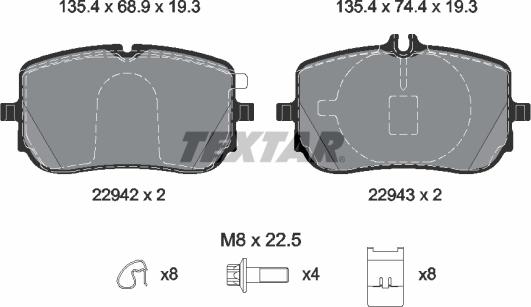 Textar 2294201 - Bremžu uzliku kompl., Disku bremzes ps1.lv