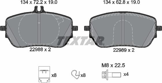 Textar 2298801 - Bremžu uzliku kompl., Disku bremzes ps1.lv