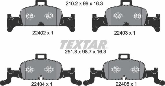 Textar 2240201 - Bremžu uzliku kompl., Disku bremzes ps1.lv